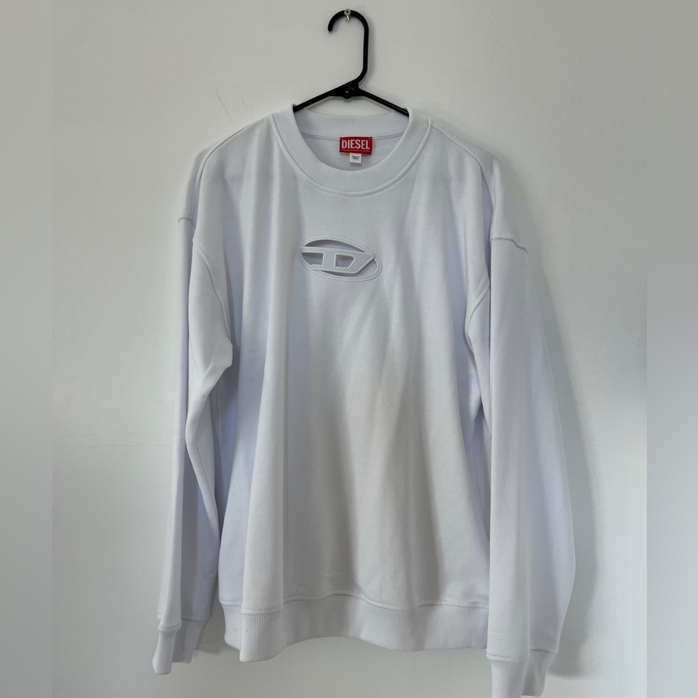 Diesel White Logo Crewneck sweater men’s S